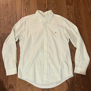 Brooks Brothers Cream and Blue Striped Shirt